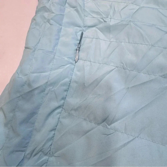 TALBOTS Tiffany Blue Quilted Down Vest w/ Removable Faux Fur Collar Sz. XS NWT - Picture 9 of 12